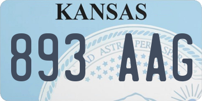 KS license plate 893AAG