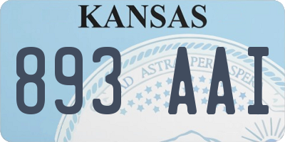 KS license plate 893AAI