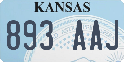 KS license plate 893AAJ