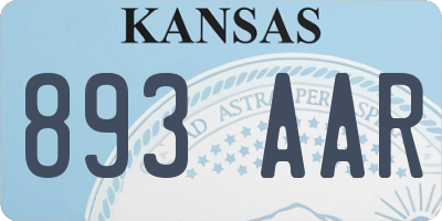 KS license plate 893AAR