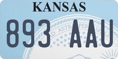 KS license plate 893AAU