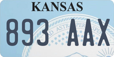 KS license plate 893AAX