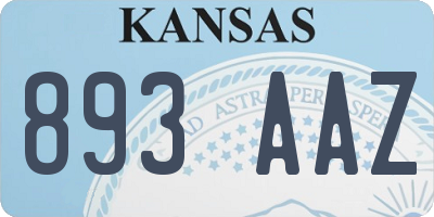 KS license plate 893AAZ