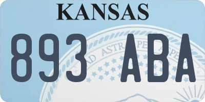 KS license plate 893ABA