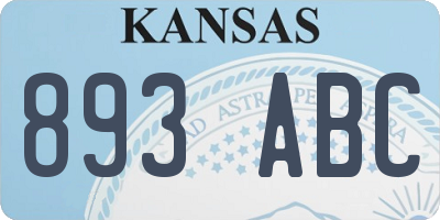 KS license plate 893ABC
