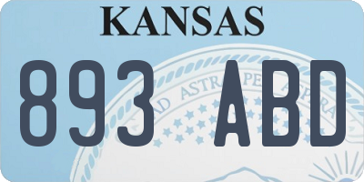 KS license plate 893ABD