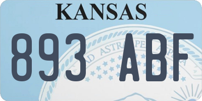 KS license plate 893ABF