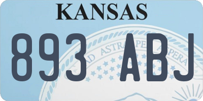 KS license plate 893ABJ