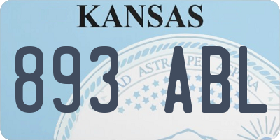 KS license plate 893ABL