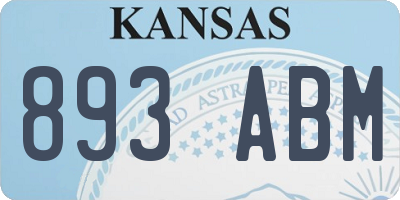 KS license plate 893ABM