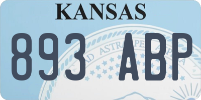 KS license plate 893ABP