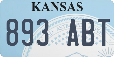 KS license plate 893ABT