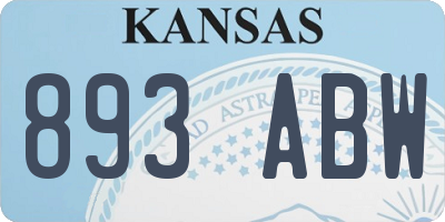 KS license plate 893ABW