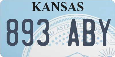 KS license plate 893ABY