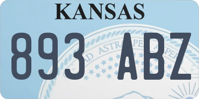 KS license plate 893ABZ