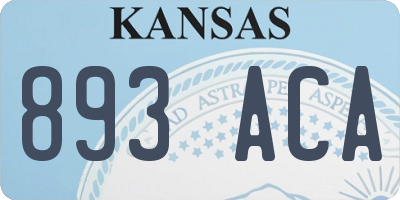 KS license plate 893ACA