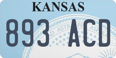 KS license plate 893ACD