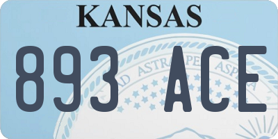 KS license plate 893ACE