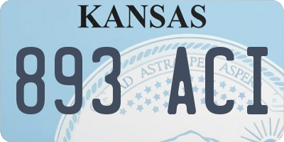 KS license plate 893ACI