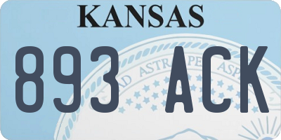 KS license plate 893ACK