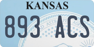 KS license plate 893ACS