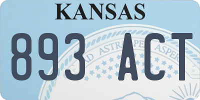 KS license plate 893ACT