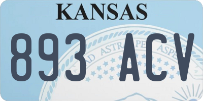KS license plate 893ACV