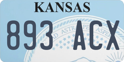 KS license plate 893ACX