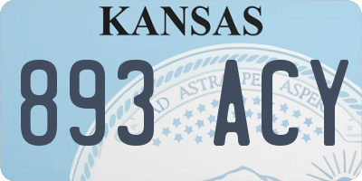 KS license plate 893ACY