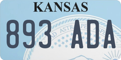 KS license plate 893ADA