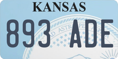 KS license plate 893ADE