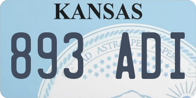 KS license plate 893ADI