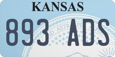 KS license plate 893ADS