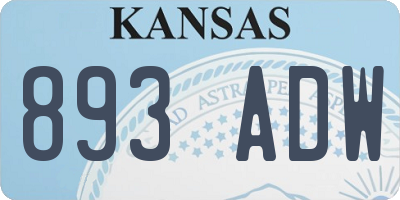 KS license plate 893ADW