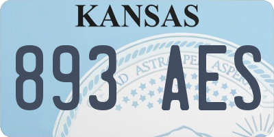 KS license plate 893AES