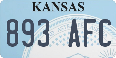 KS license plate 893AFC