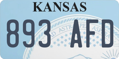 KS license plate 893AFD