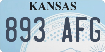 KS license plate 893AFG