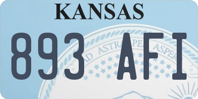 KS license plate 893AFI