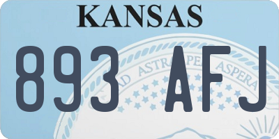 KS license plate 893AFJ