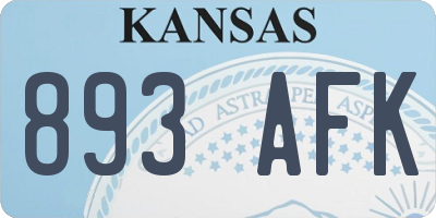 KS license plate 893AFK