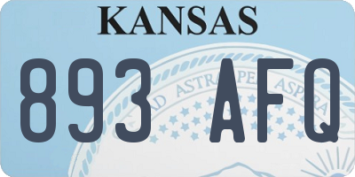 KS license plate 893AFQ