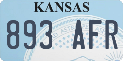KS license plate 893AFR