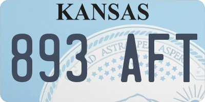 KS license plate 893AFT
