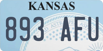 KS license plate 893AFU