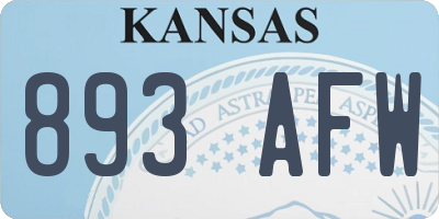 KS license plate 893AFW