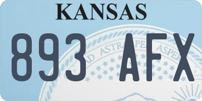 KS license plate 893AFX