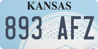 KS license plate 893AFZ