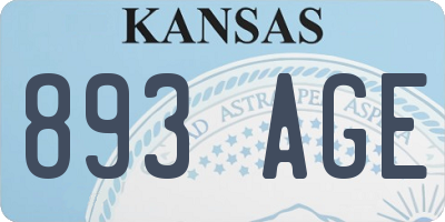 KS license plate 893AGE