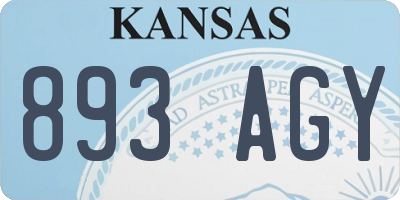 KS license plate 893AGY